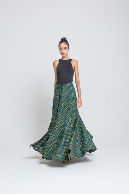 Flared skirt Green tartan