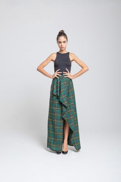 Wrap skirt - Green tartan