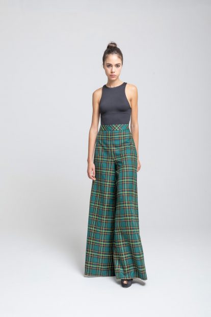 Trousers - Green tartan