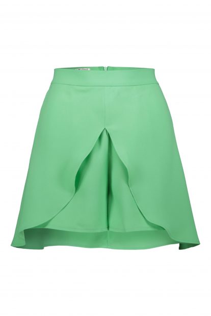 Poupine green miniskirt-shorts