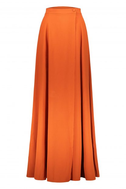 Poupine orange wrap skirt