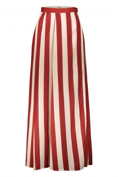 Poupine Wrap bordeaux striped skirt