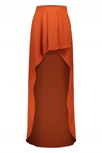 Poupine orange Wrap skirt with ruches