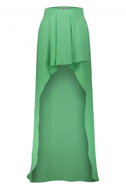 Poupine green Wrap skirt with ruches