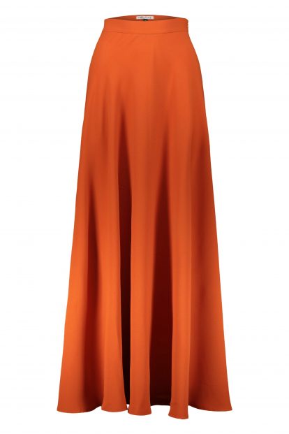Poupine orange flared skirt