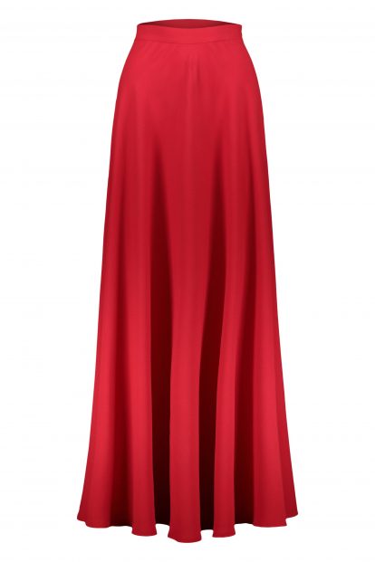 Poupine red flared skirt