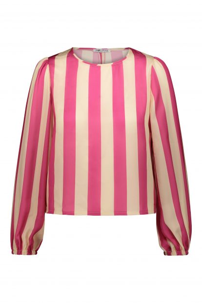 Poupine Striped Top fucsia