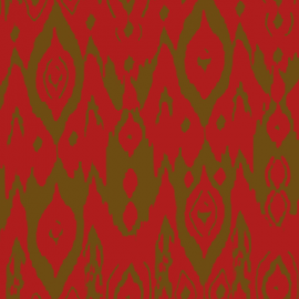 Ikat Rosso Ciliegia e Verde Militare