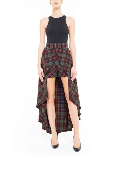 Gonna pantalone tartan Marrone
