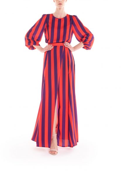 Top a righe viola e rosso Poupine