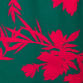 Green and fuchsia flower print