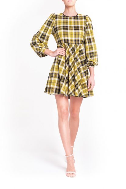 Ocra mini plaid dress