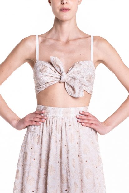 Beige Tie bralette top