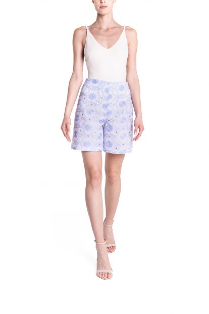 Light blue floral bermuda shorts