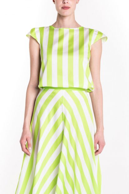Lime and white striped top