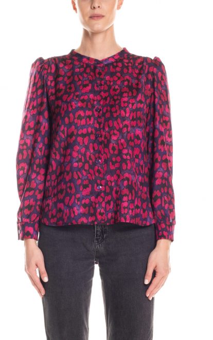 Camicia fantasia animalier - viola e fucsia