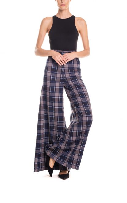 Pantalone tartan – grigio e blu