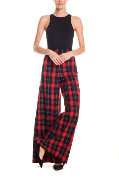 Pantalone tartan – rosso e blu