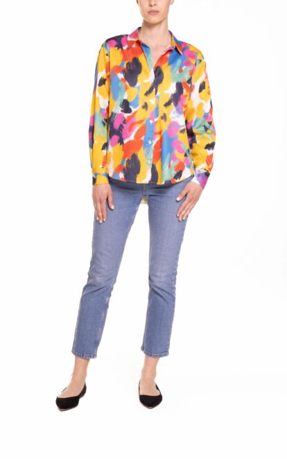 Camicia boyfriend fantasia multicolor