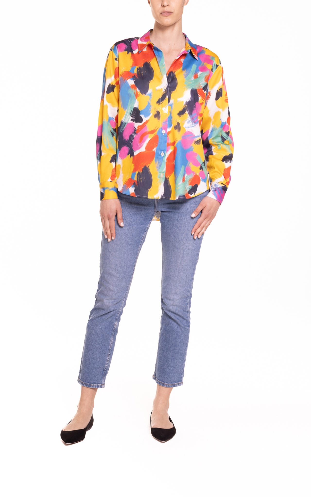 Camicia boyfriend fantasia multicolor - Poupine