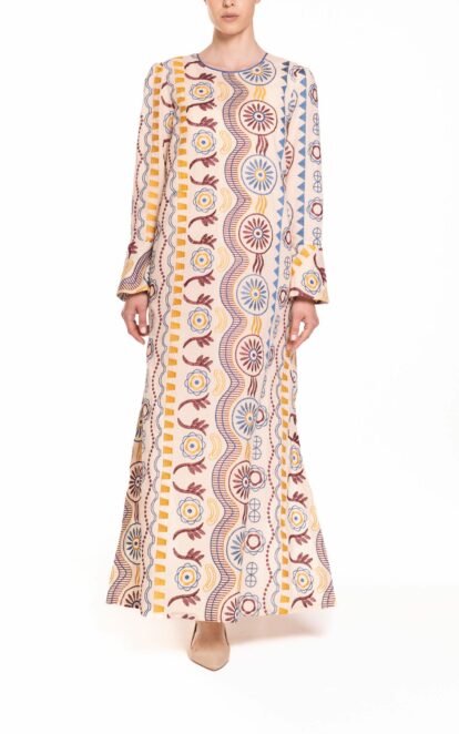 Vestito lungo ricamo Frida
