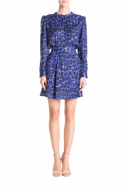 Minigonna animalier bluette e nero