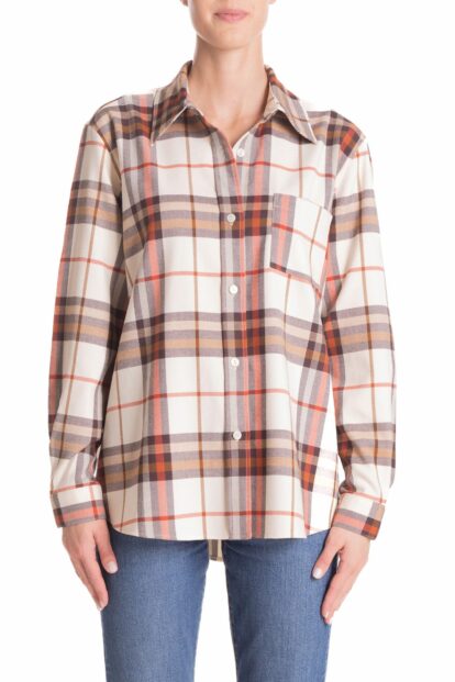 Camicia Tartan bianco e marrone