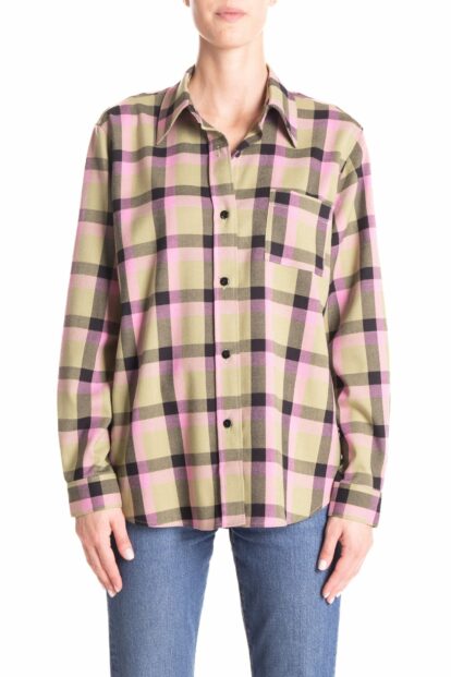 Camicia  Tartan verde e rosa
