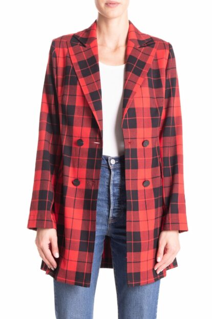 Giacca Tartan rosso e nero