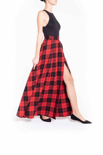 Maxi ruota spacco    Tartan rosso e nero