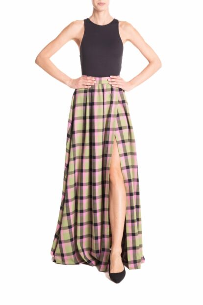 Maxi ruota spacco   Tartan verde e rosa