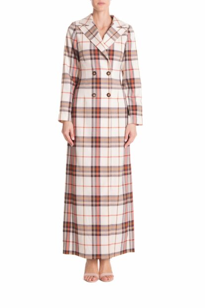 Soprabito   Tartan bianco e marrone