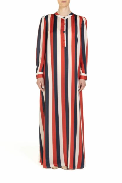Poupine SS-25 - Caftano Riga Rosso Blu e Panna