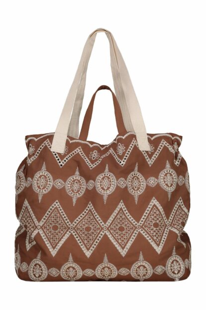 Shopper Brown Embroidery