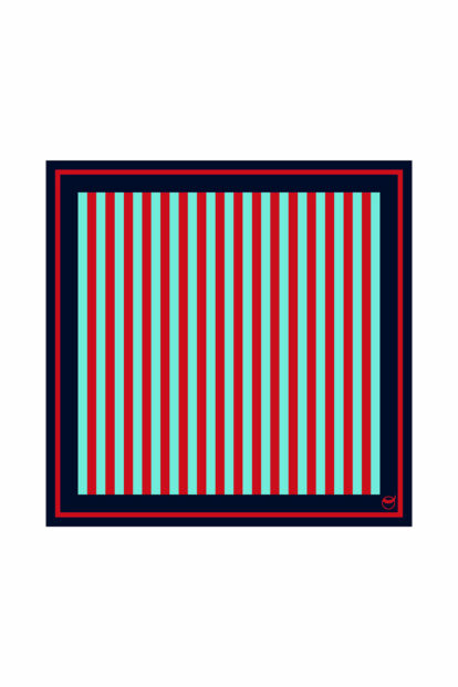 Light blue and red - striped sarong