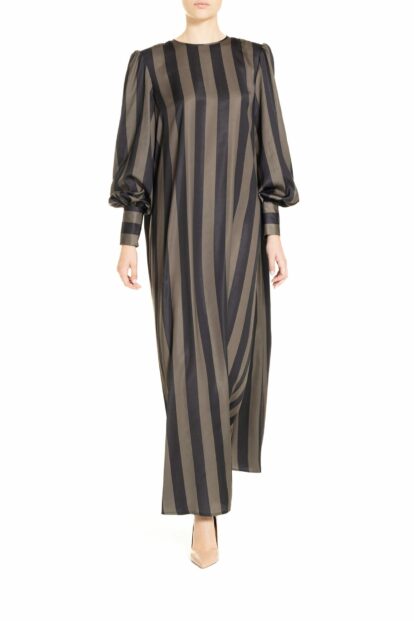 Caftan with Black and green stripes 