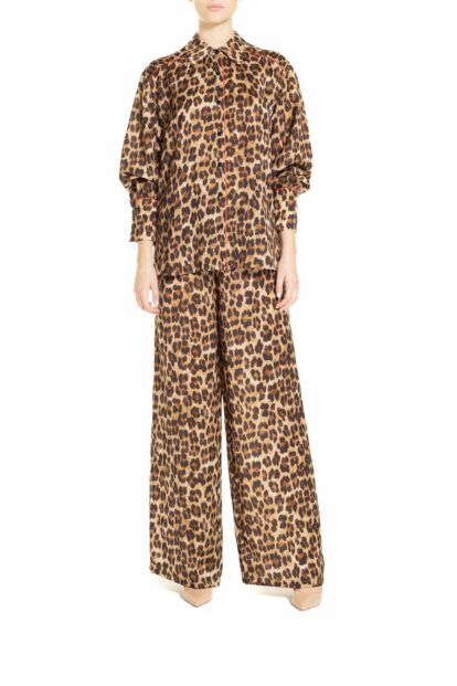 Brown and black animal print Oversized Shirt