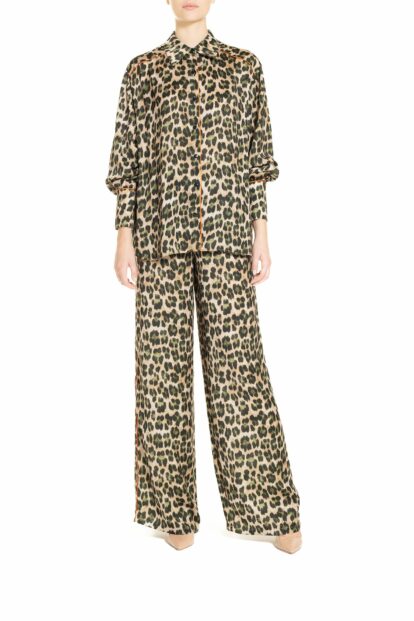 Green and black  animal print Oversized Shirt