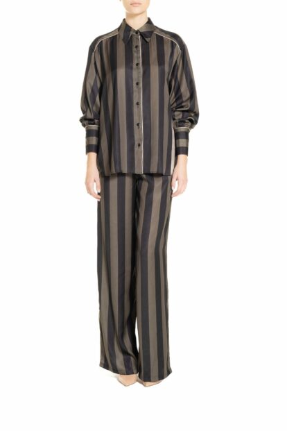 Shirt with black and green stripes 