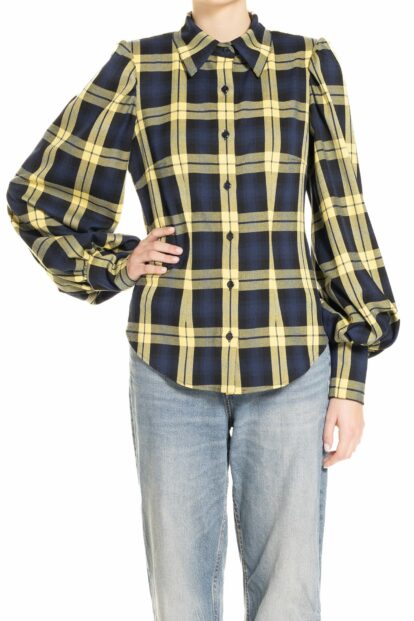 Poupine FW24-25 - Camicia Tartan Blu e Giallo