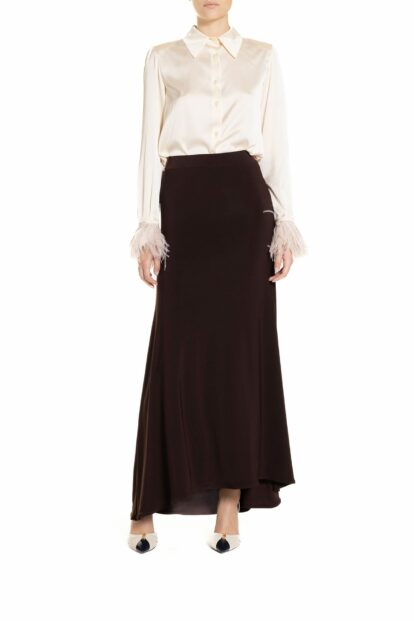 Burgundy Asymmetric Skirt