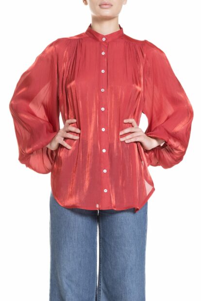 Poupine SS-25 - Camicia beachwear con maniche ampie Rosso
