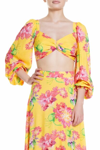 Poupine SS-25 - Crop top Fantasia Fiore Rosa