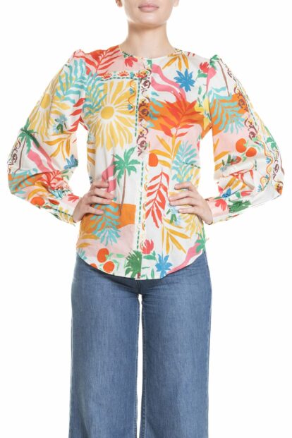 Poupine SS-25 - Camicia girocollo Palme