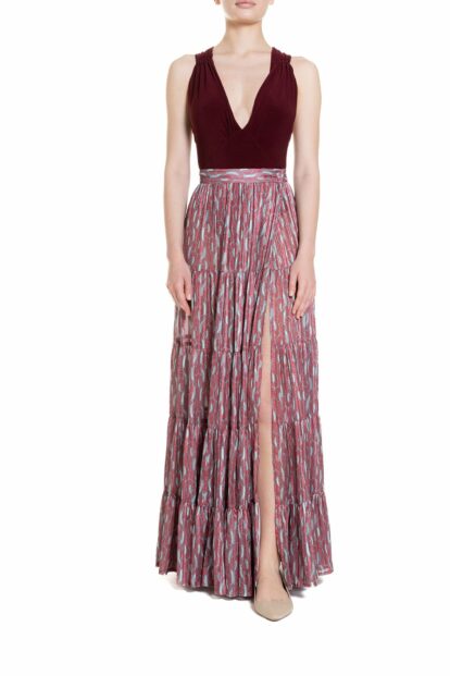 Poupine SS-25 - Maxi portafoglio con balze Celeste e Rosso