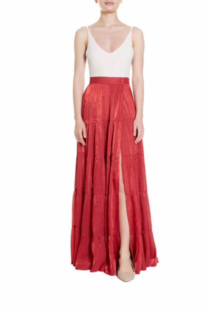 Poupine SS-25 - Maxi portafoglio con balze Rosso