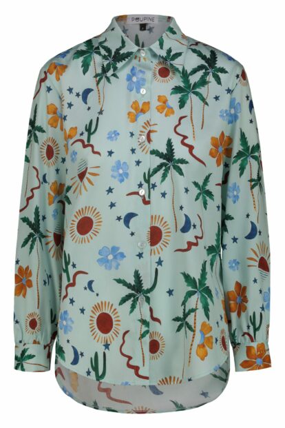 Cactus Fantasy Print Boyfriend Shirt