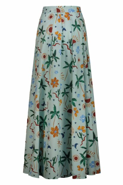 Cactus  Fantasy Maxi skirt with side slit