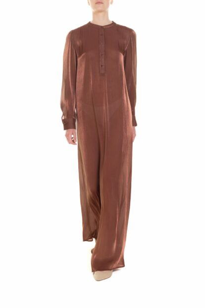 Poupine SS-26 - Caftano lungo con bottoni Marrone