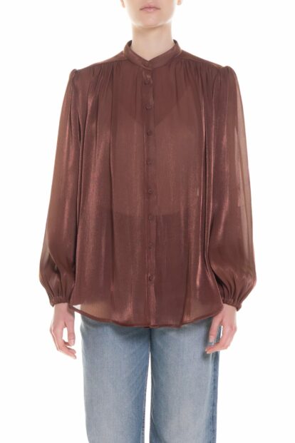 Poupine SS-26 - Camicia con maniche ampie Marrone